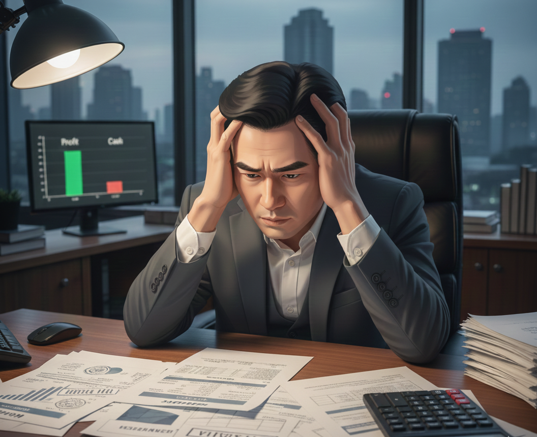 資金繰りで悩む経営者